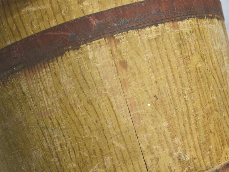 antique grain painted bucket 7 in tall primitive rough 19th c original