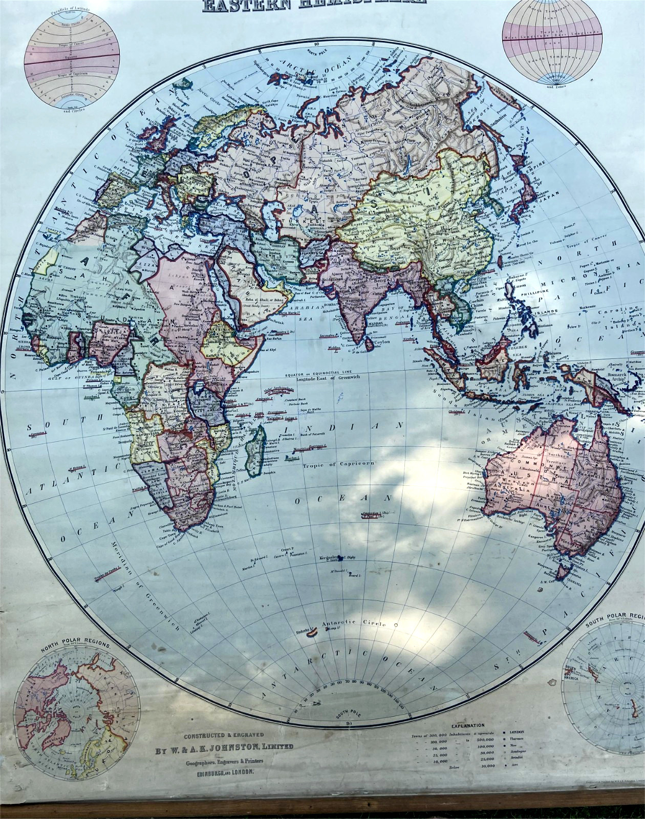 W. & A.K. Johnson Eastern Hemisphere Map Antique