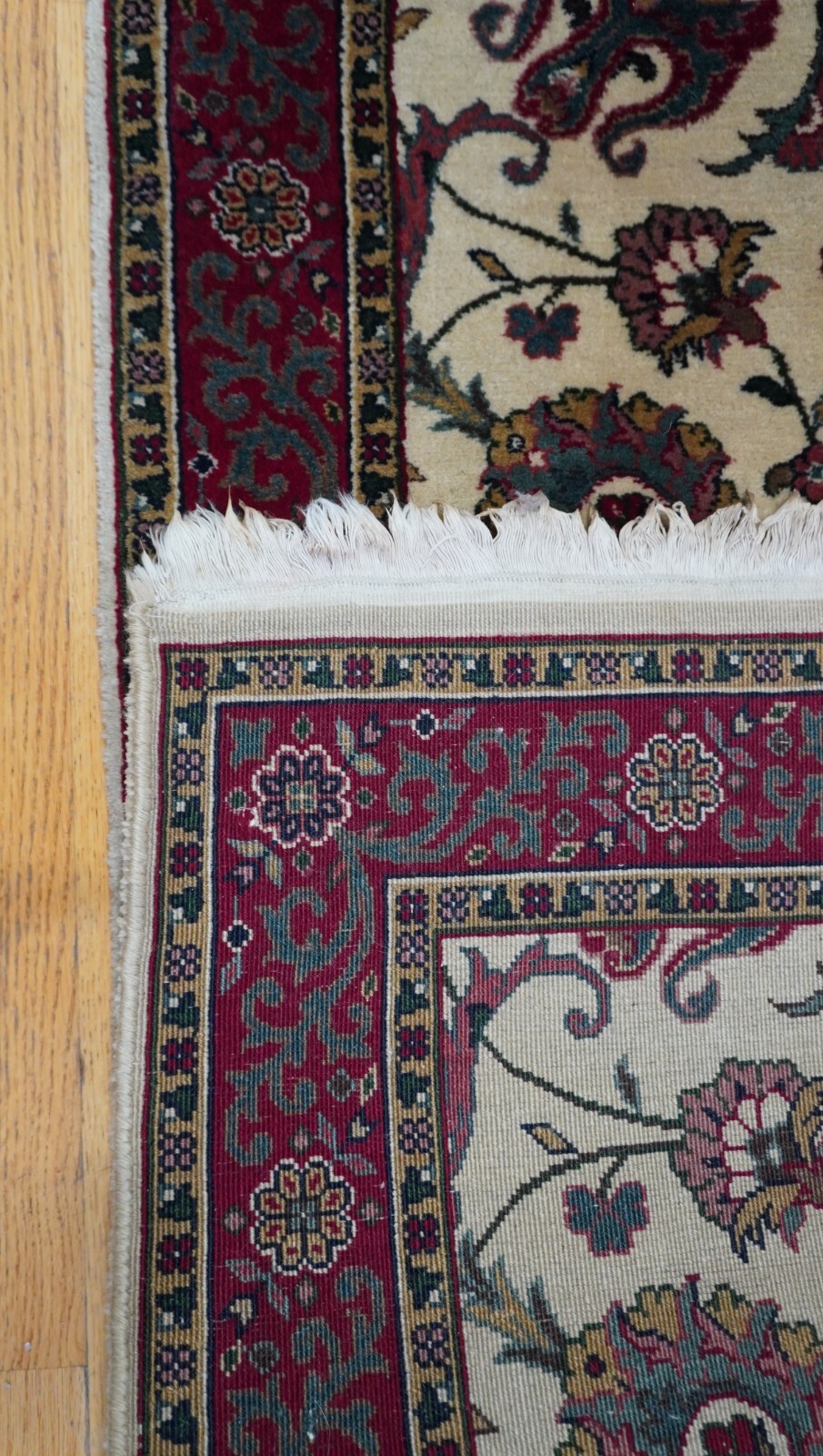 2’6″ x 12′ Excellent Indo- Tabrizz Floral Hand Knotted Wool Runner Rug