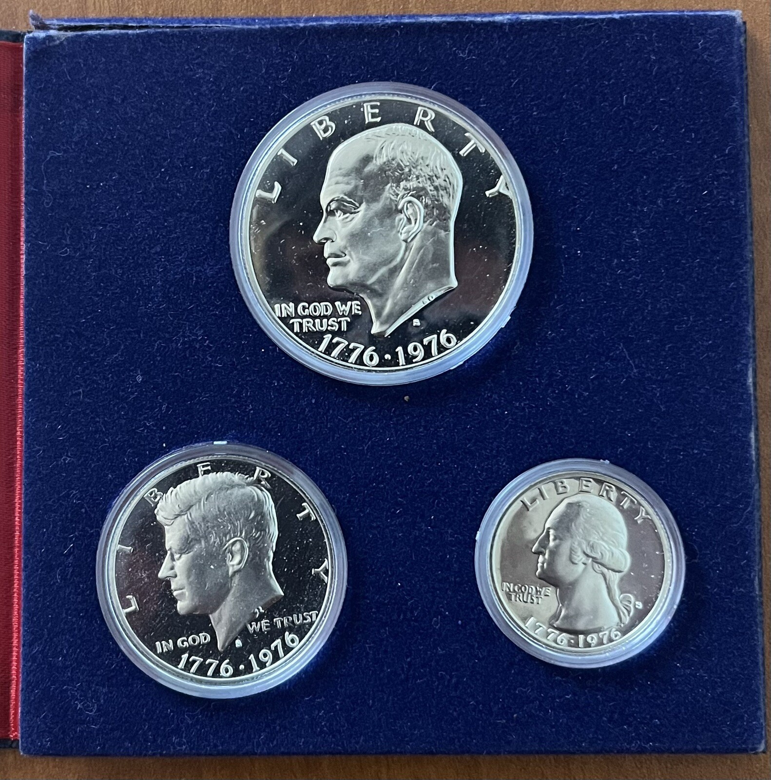 1776-1776 Set Of Three Coins , Half Dollar, Quarter Dollar, One Dollar