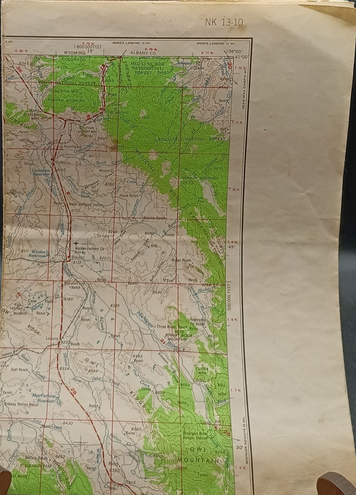 Vintage Topographical Survey Map Of CRAIG Colorado Woodland Region Antique Carto