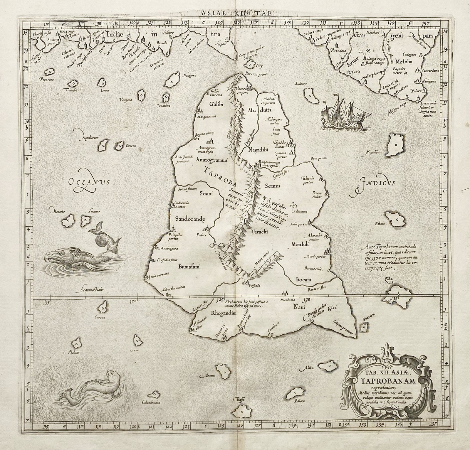Ceylon Sri Lanka Island Ptolemy Mercator Map 1704