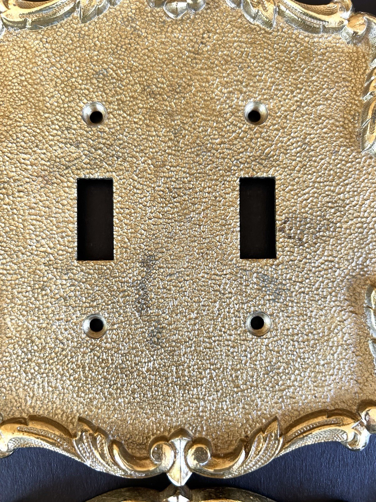 Vintage MCM Brass Double Light Switch Covers Plates Gold Tone Metal Lot Of 12