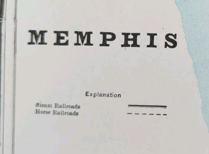 Vintage 1900 MEMPHIS TENNESSEE Map 11″x14″ ~ Old Antique Original SHELBY COUNTY