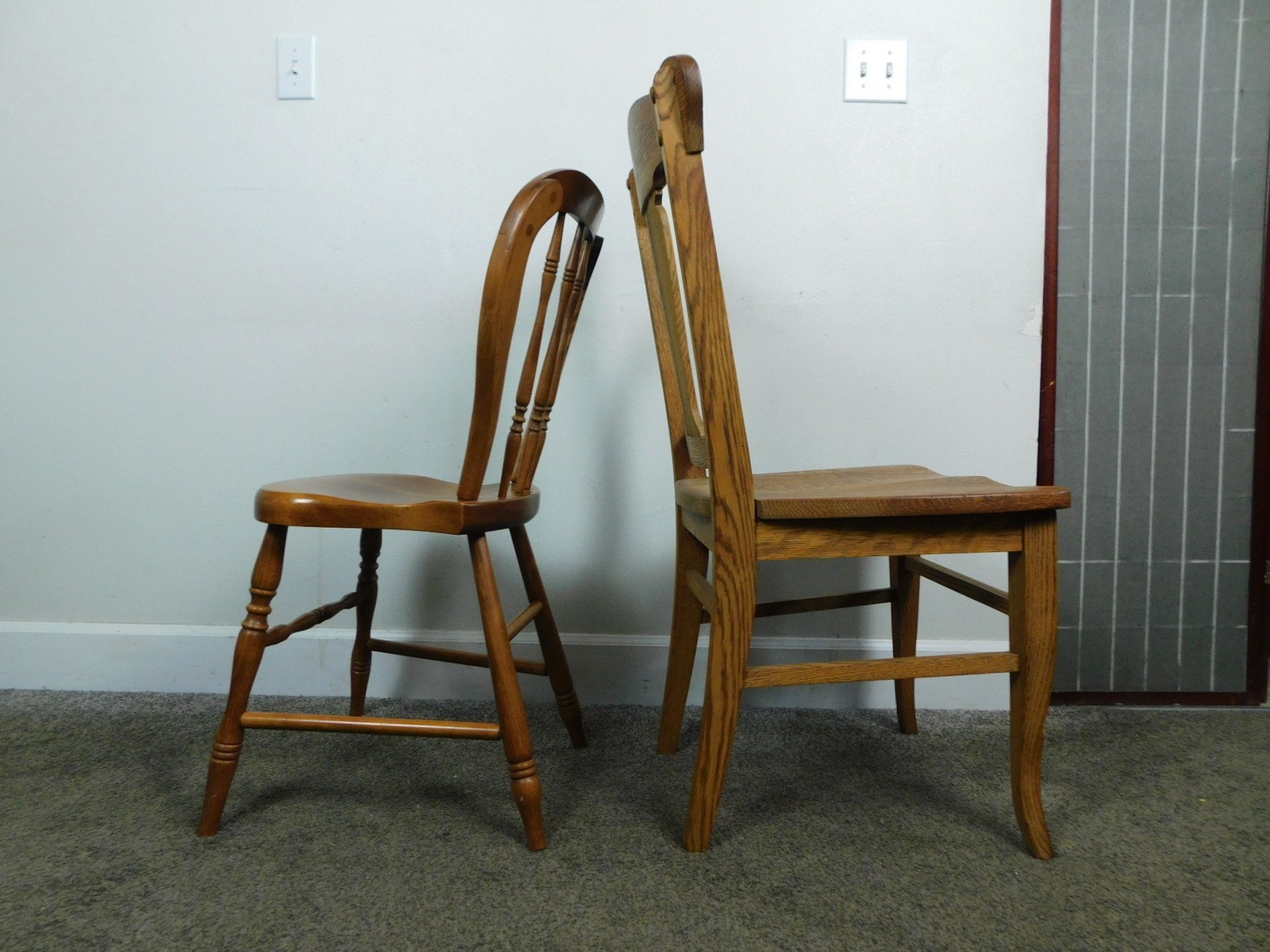 70s Solid Tiger Maple Hoop Back Side Chair Country Caramel Antique Reproduction