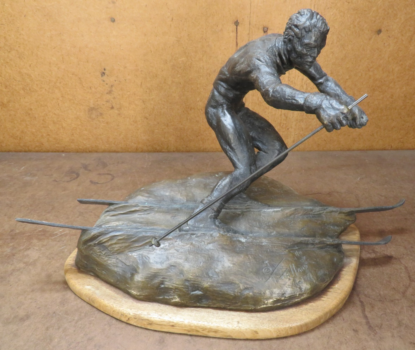 Snow Skiing Race 1971 LIMITED EDITION #3/10 SCULPTURE STATUE BY THOMAS HOLLAND