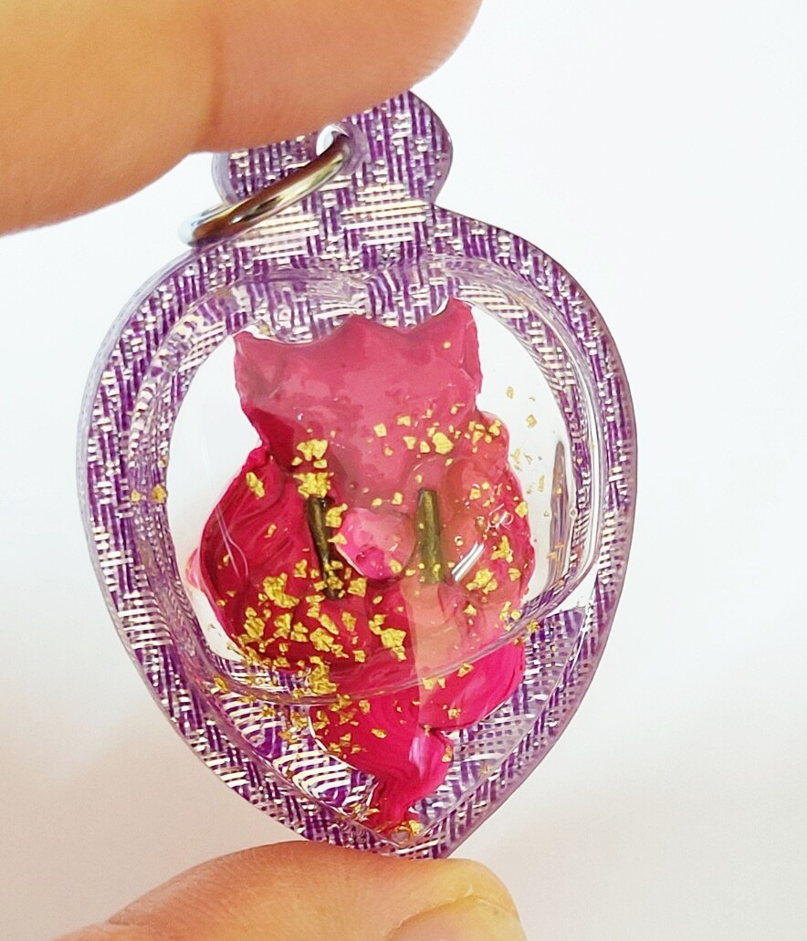 Amulet Pendant Power Fox Lady 9 Tails Oil Thai Charm Ajarn KraiDej Love Wealth