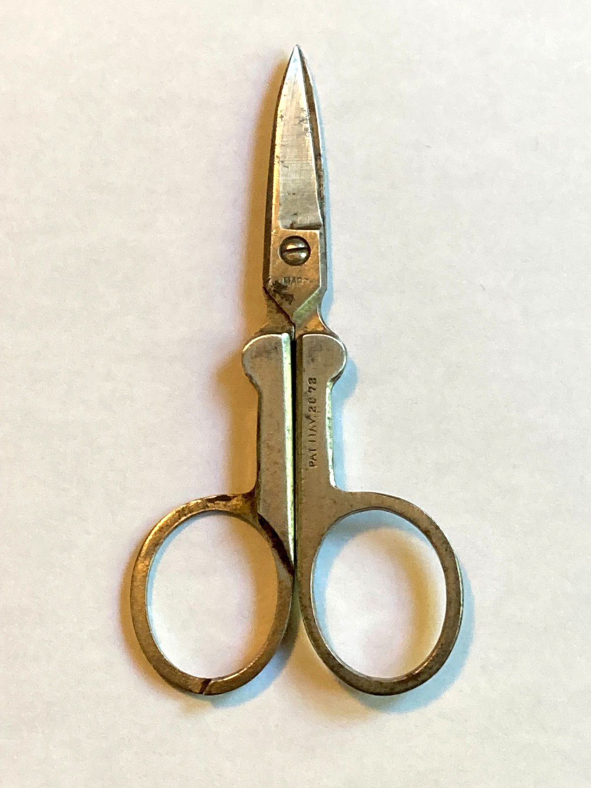 Antique Folding 1872 MARX Sewing Scissors Patented May 28,72 Over 150 Years Old