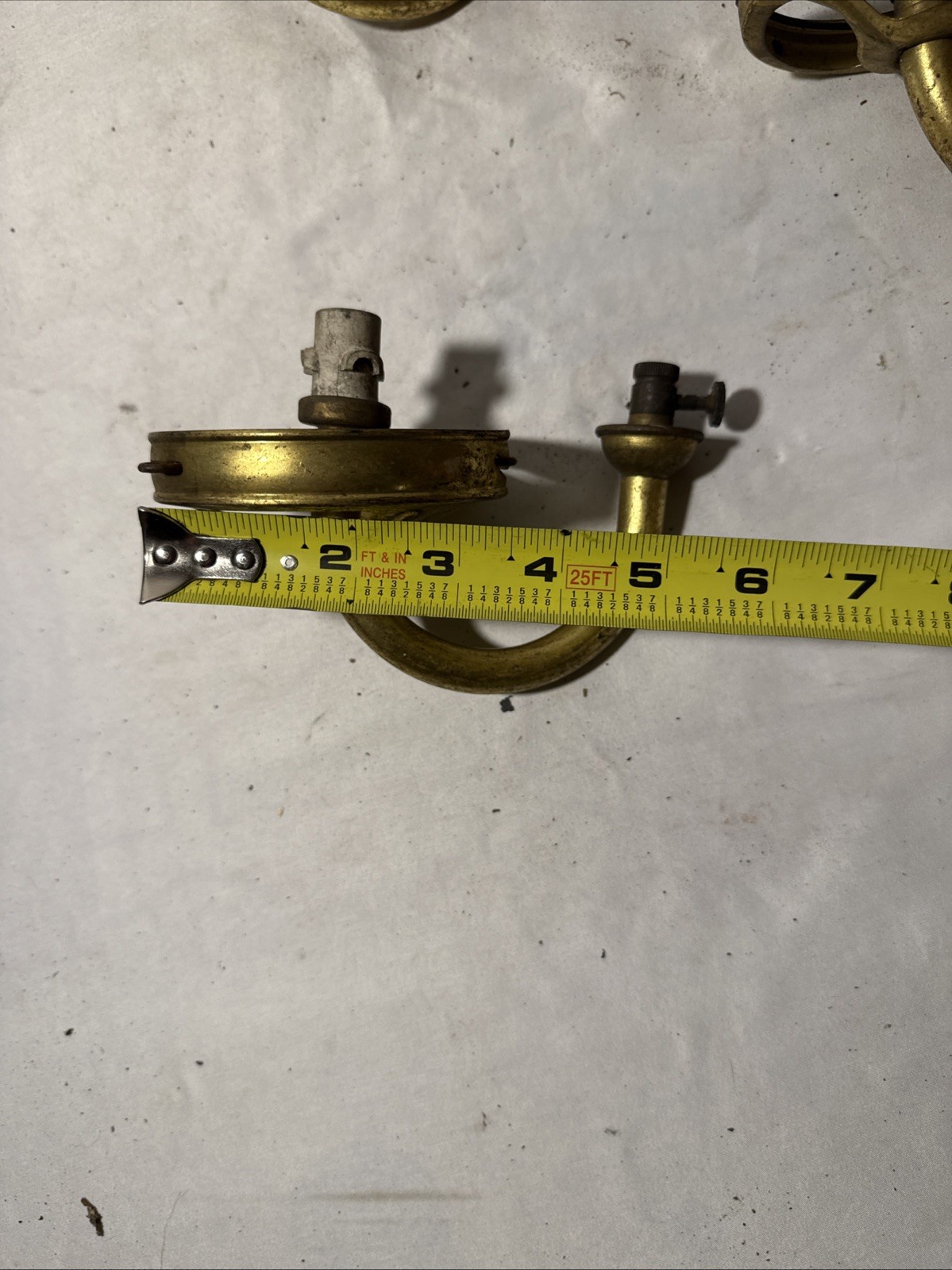 Set Of 4 Salvaged Gas Wall Light Sconce Fixtures With Shade Holders