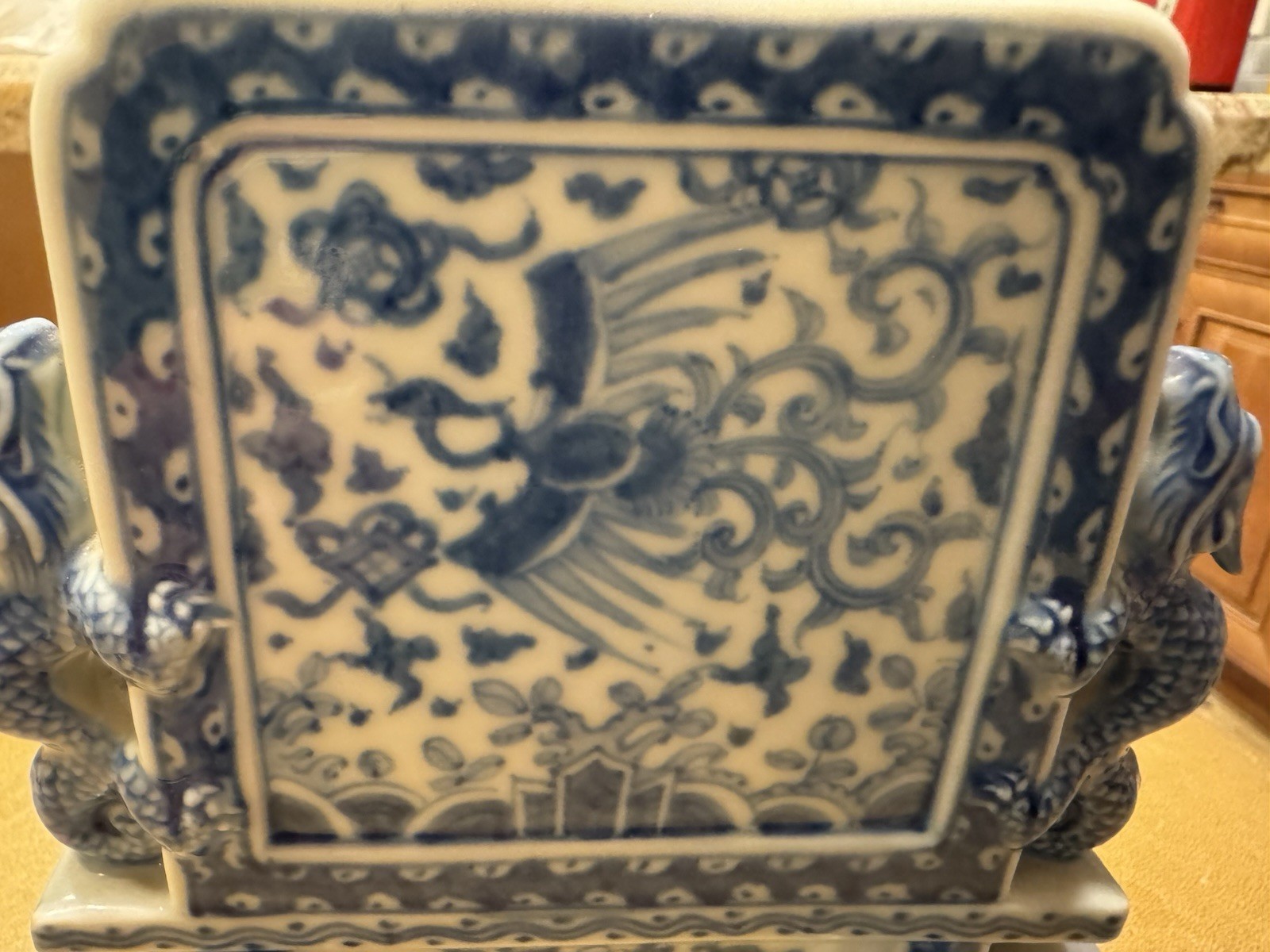 RARE Vintage Chinese Porcelain Table Screen Free Standing ART Piece NO Reserve