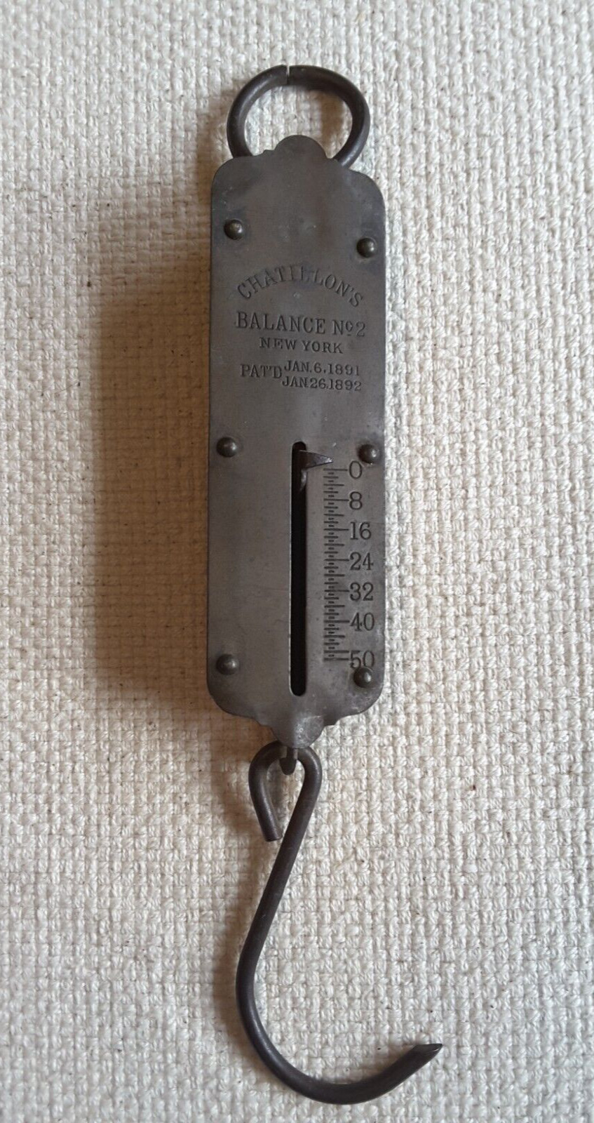 Vintage Chatillon’s Brass Scale Balance #2 – 50lb New York Patent 1891-92