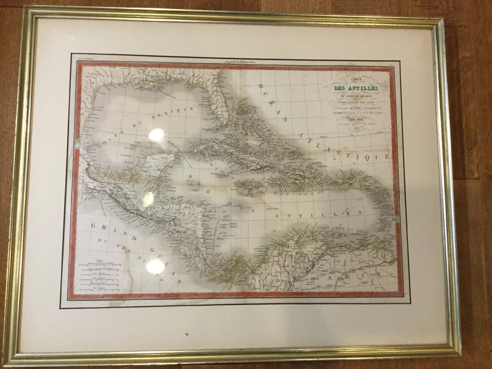 Gulf, Caribbean Antique Map – “Carte Des Antilles …” – M. Lapie – Paris 1829