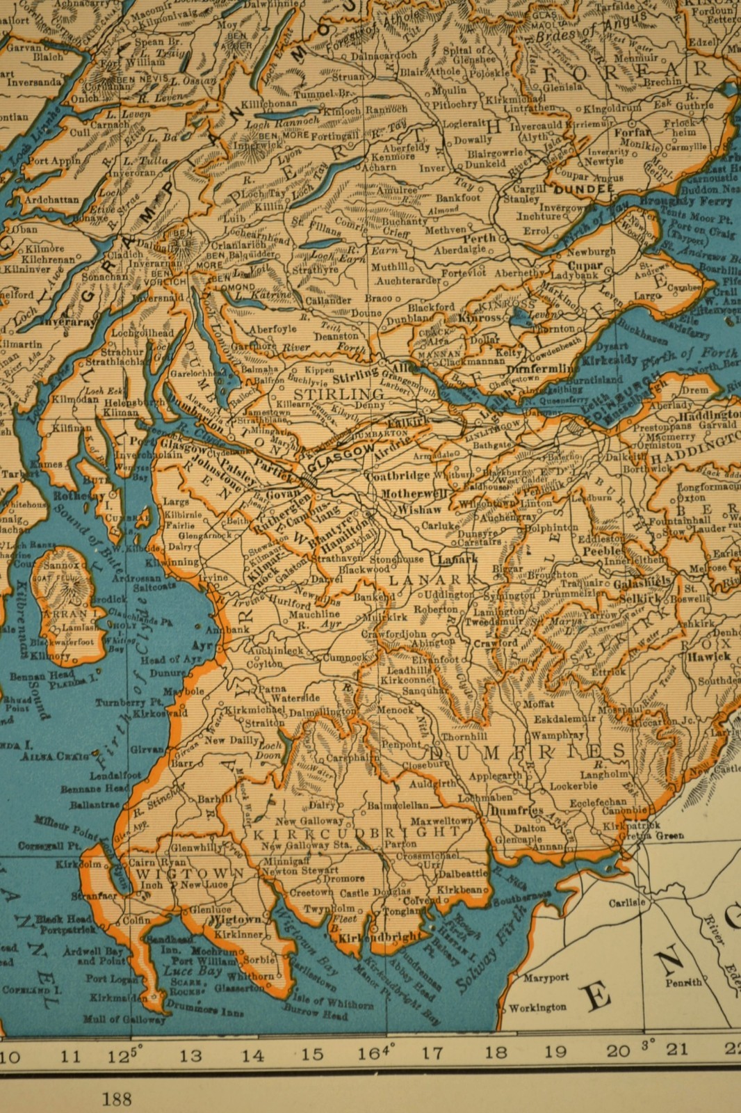 Antique Map of SCOTLAND Wall Art Old Original Edinburgh United Kingdom