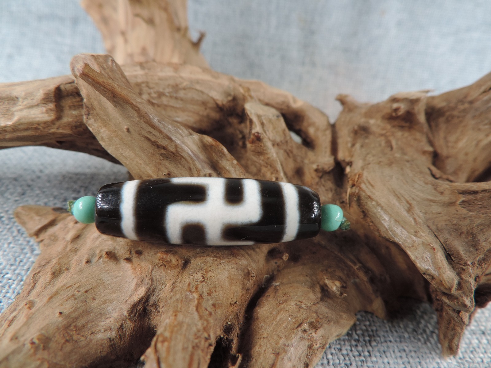 Antique Energy Totem Mark Old Agate Tibetan Dzi Bead Amulet Tebit Gzi Bead I
