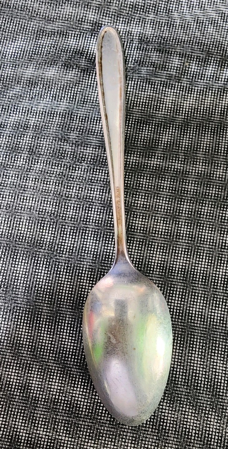 👌 ONEIDA ANTIQUE c1921 GROSVENOR PATTERN SILVERPLATED TABLE SERVING SPOON 🍛🥄