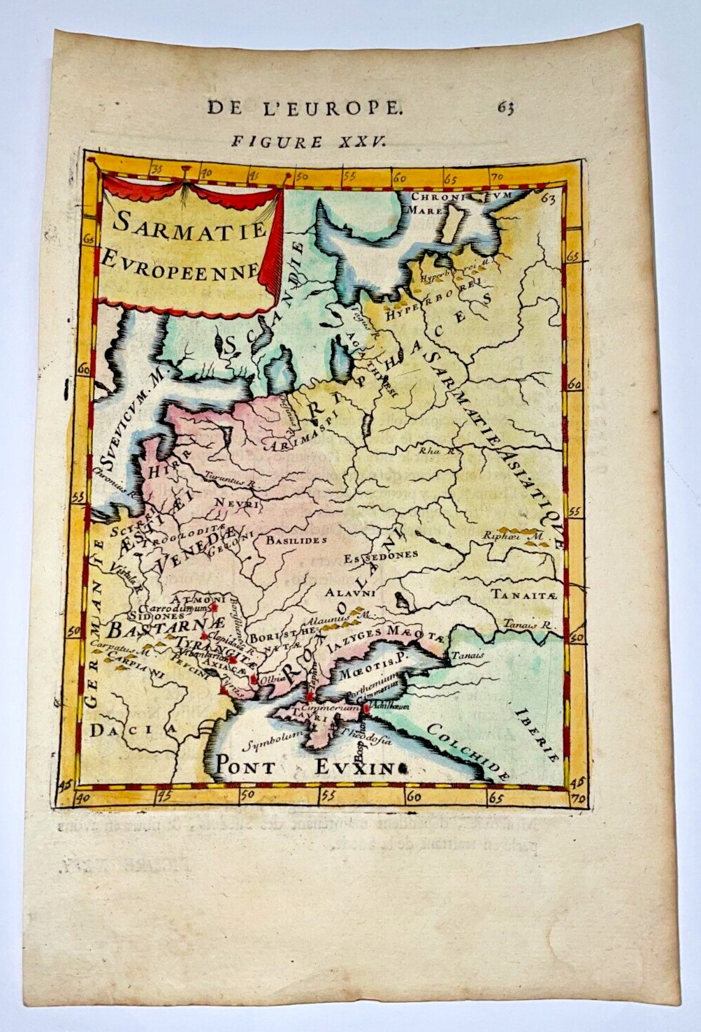 SARMATIA RUSSIA UKRAINE 1683 ALAIN MANESSON MALLET ANTIQUE MAP FRENCH EDITION