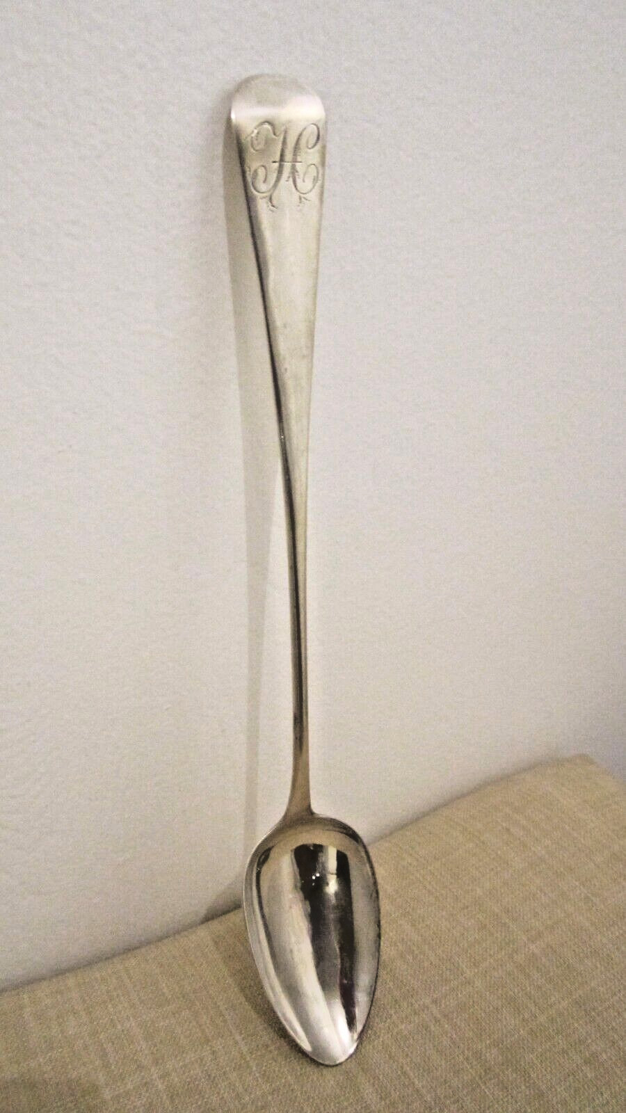 Antique H Mono Sterling Silver Stuffing Spoon Hallmark 1811 Wallis Haynes LONDON