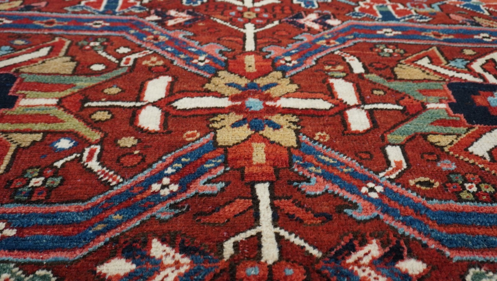 ANTIQUE HERIZZ SERAPII HANDKNOTTED WOOL TRIBAL ORIENTAL RUG EXCELLENT 7’8″x9’2″