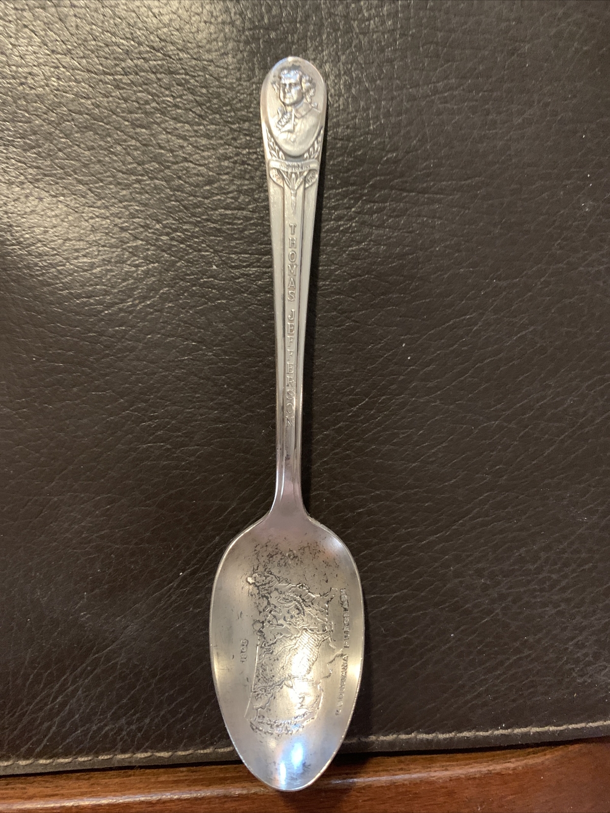 6” Thomas Jefferson Teaspoon,president collector silver plate,Louisiana Purchase