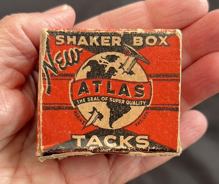 Vintage New Shaker Box Atlas Blued Tacks~Fairhaven, MASS Made In USA~ 1/2 Full