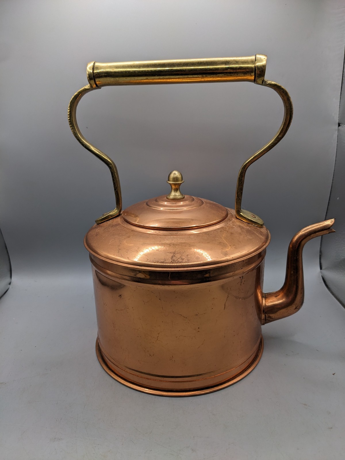 Copper And Brass Kettle Pot With Lid