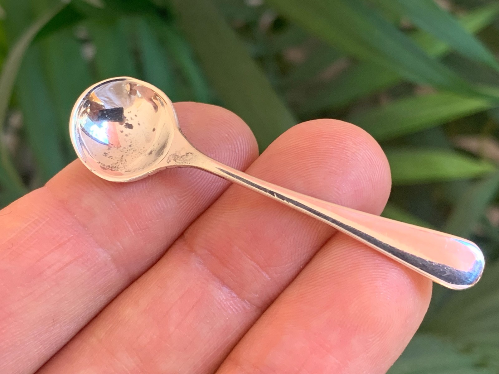 Antique Sterling Silver Condiment Salt Apothecary Spoon Adie Brothers Ltd 1923