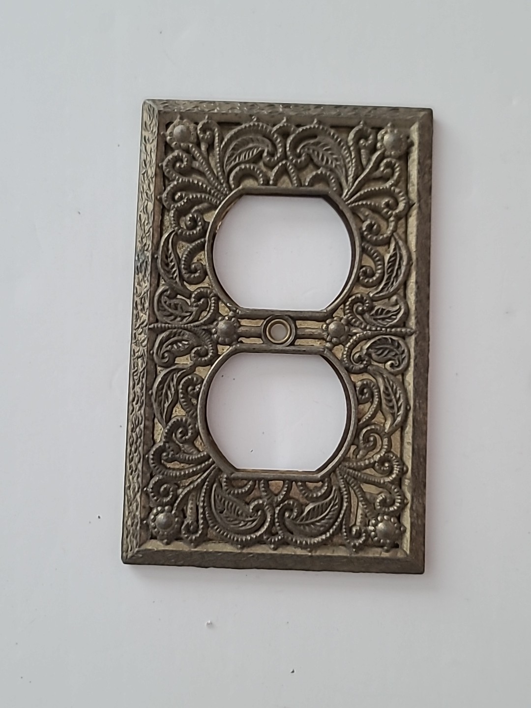 Vintage MCM 70s Brass Outlet Cover