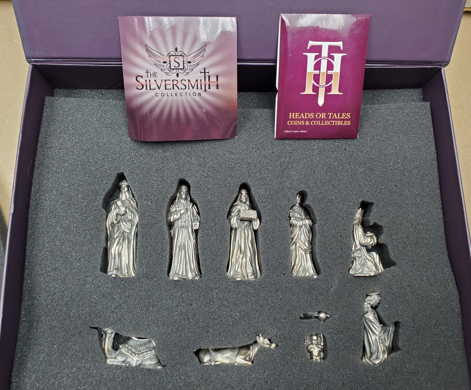 The Silversmith Collection 10pc. Christmas Nativity Set .925 Silver Figurines