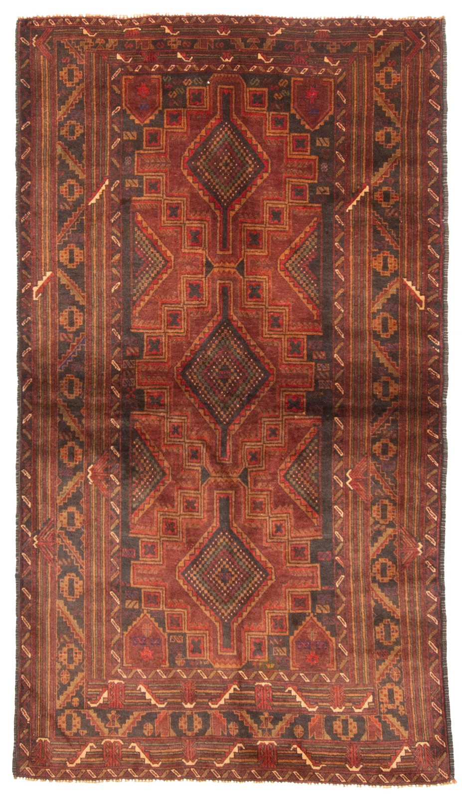 Vintage Hand-Knotted Area Rug 3’5″ x 6’1″ Traditional Wool Carpet