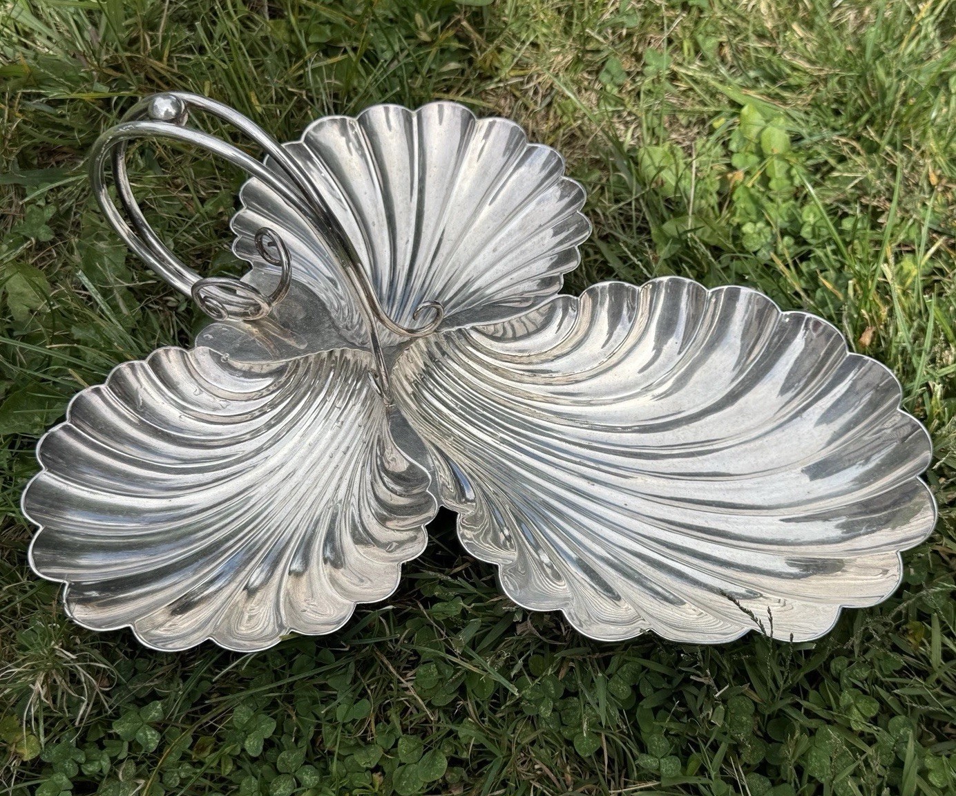 Victorian Elkington Silver Plated Shell Dish 1867 Antique Naturalistic Serving