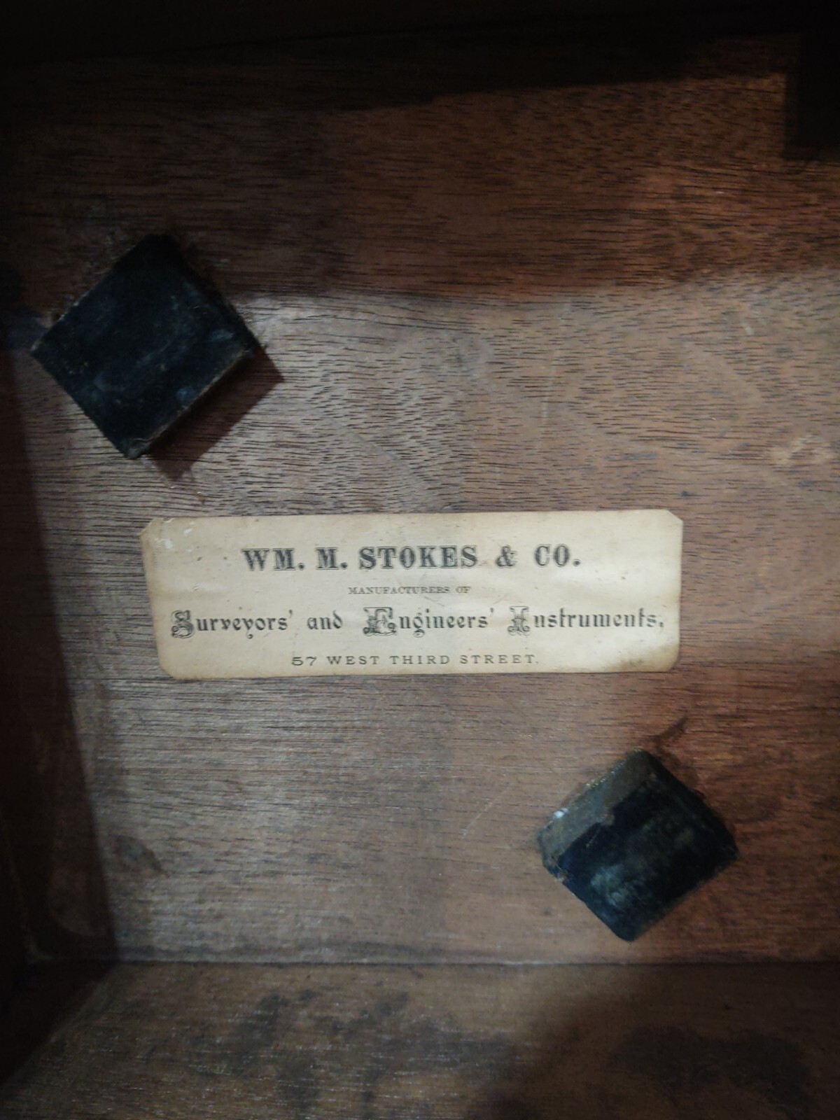 RARE Antique WM. Stokes Surveyor Compass Transit W/ Wood Case Cincinnati Ohio