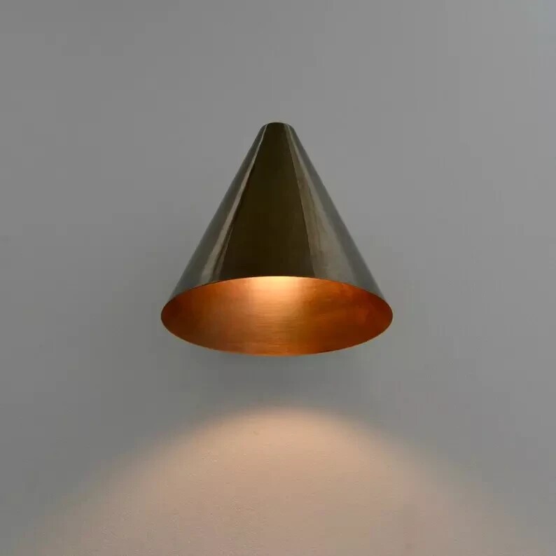Wall Mid Century Modern Brass Sputnik chandelier Light Cone Handmade Vintage