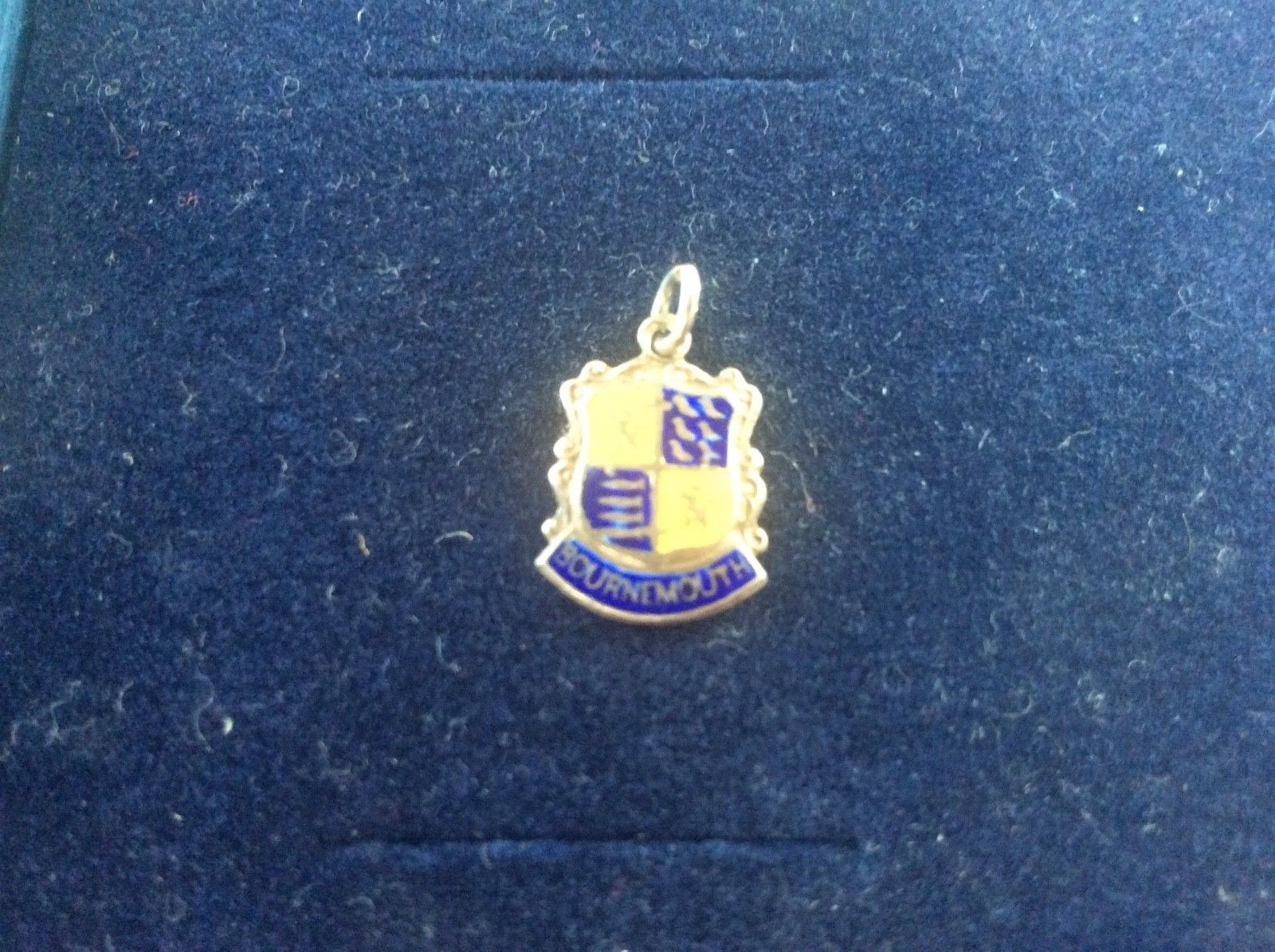 Vintage Solid Silver Enamel Hallmarked Bracelet charm Bournemouth Coat of Arms