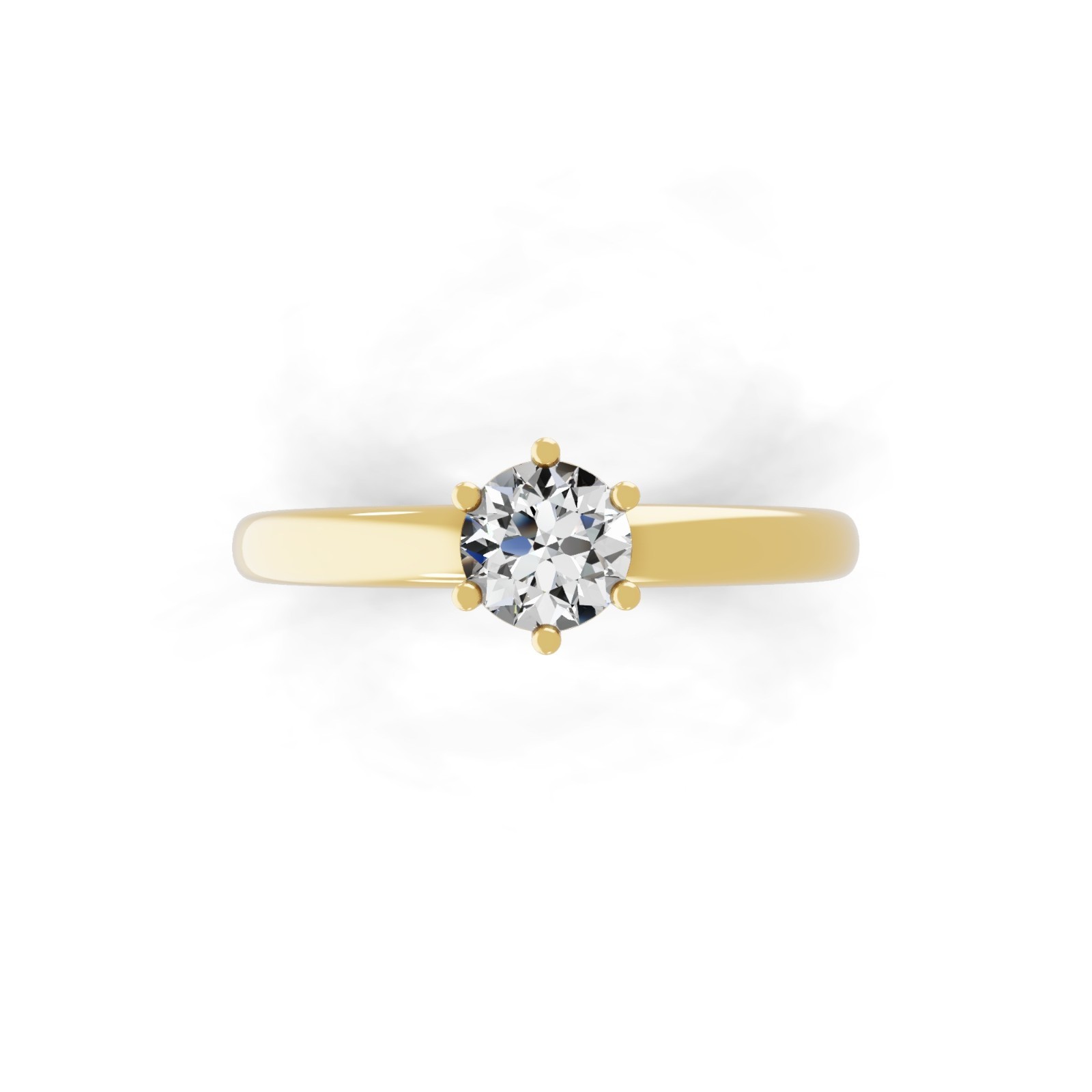 0.50 Ct Lab Grown Round Diamond Solitaire Band Ring 9K Yellow Gold Wedding Gift