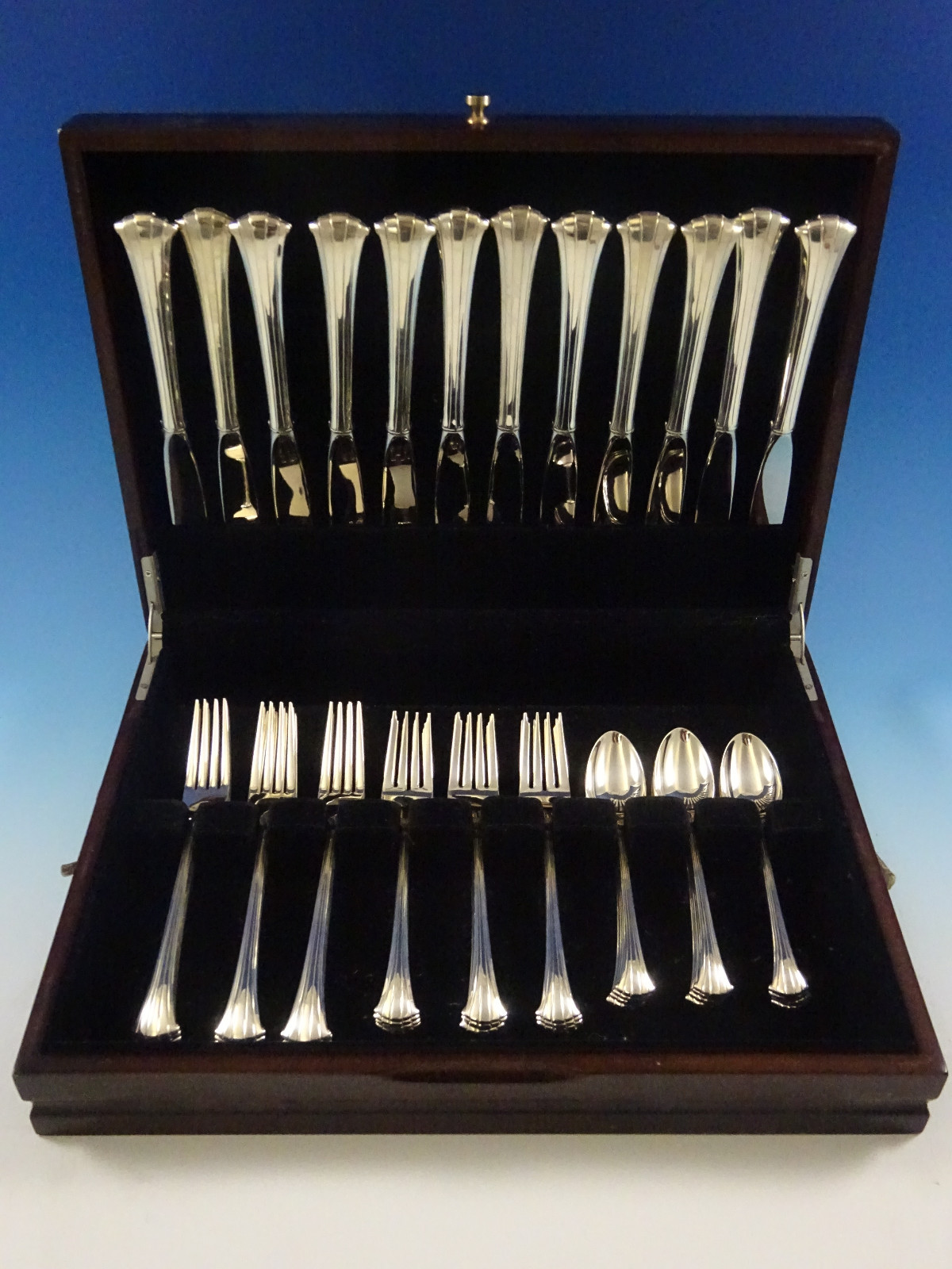 Newport Scroll by Gorham Sterling Silver Flatware Set 12 Service 48 Pieces