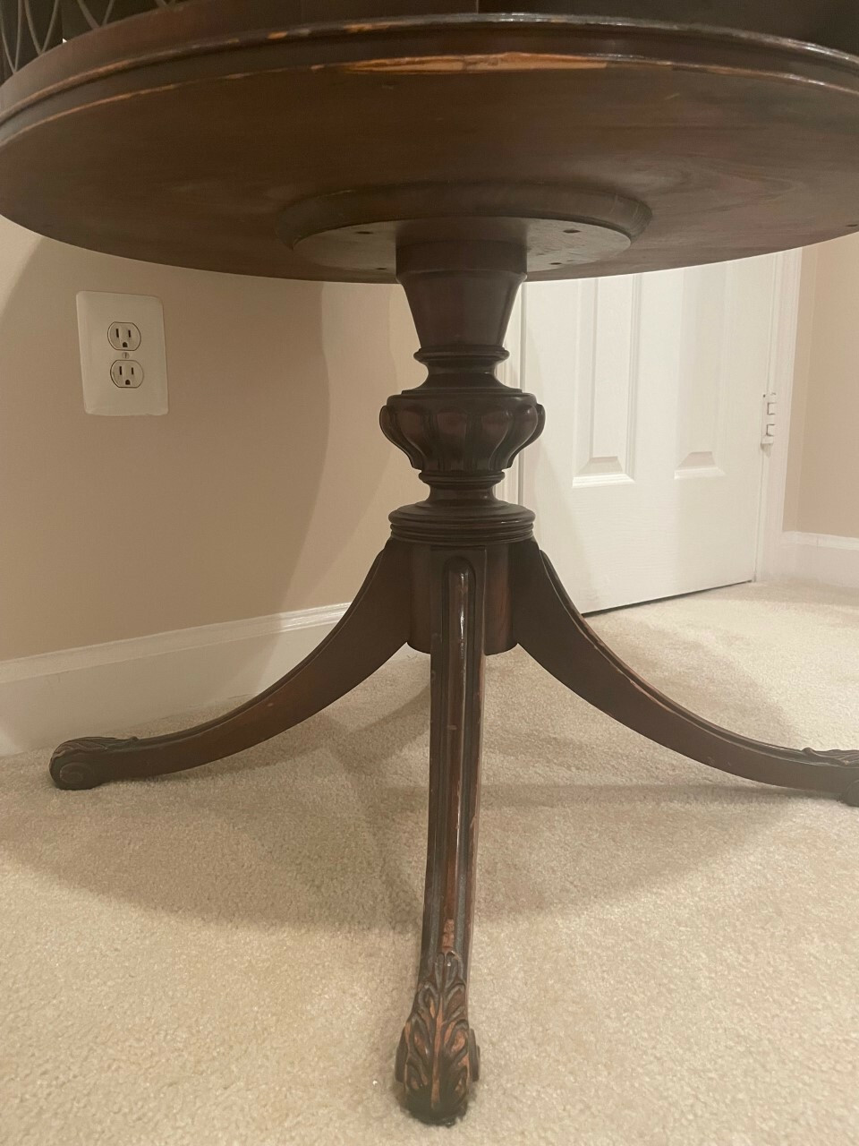 Weiman, Inlaid Leather Round Drum Coffee Table 28″ Wide 28″ Tall 