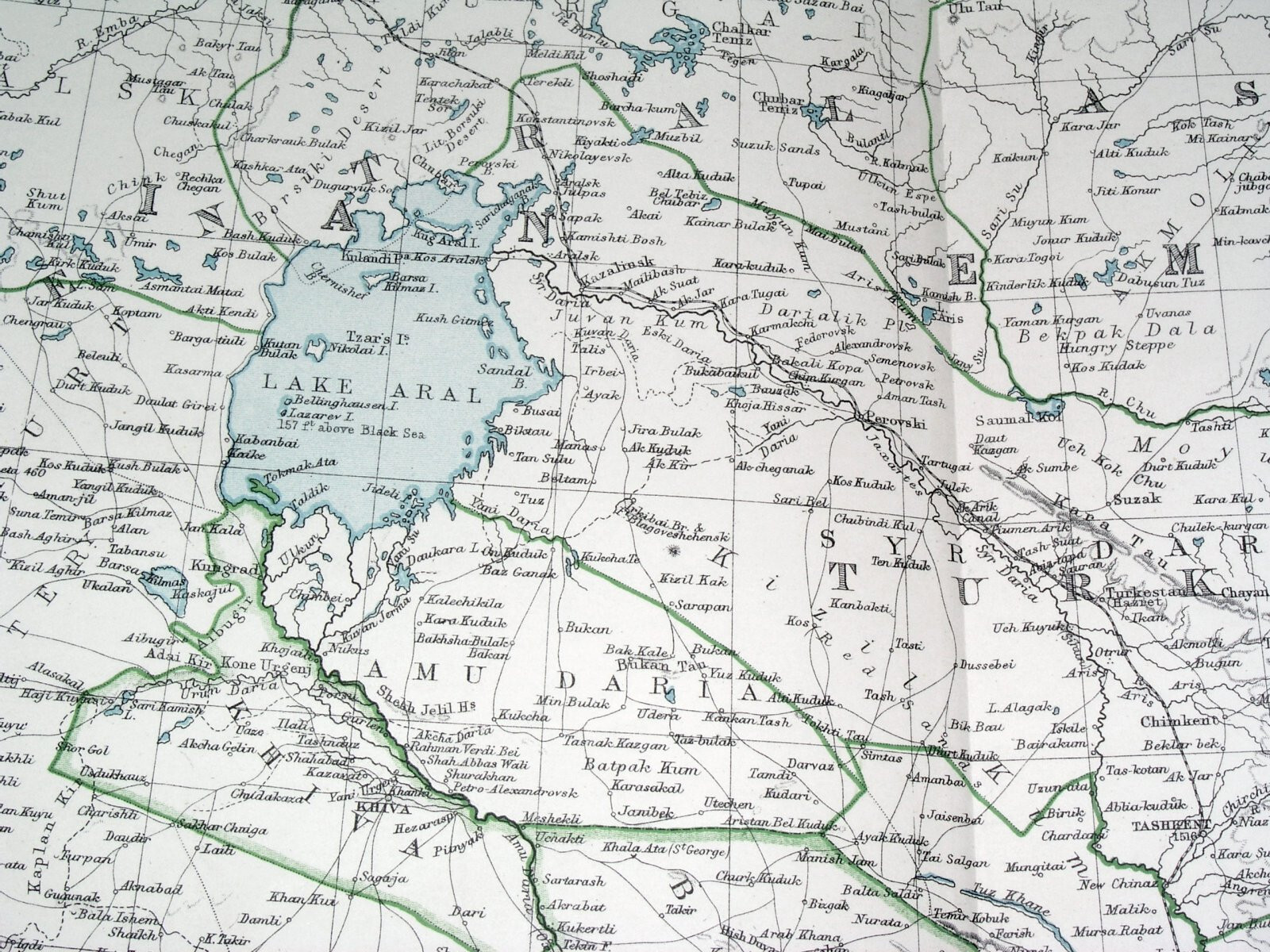 1908 ANTIQUE MAP OF KAZAKHSTAN IRAN PERSIA AFGHANISTAN INDIA CHINA TURKESTAN