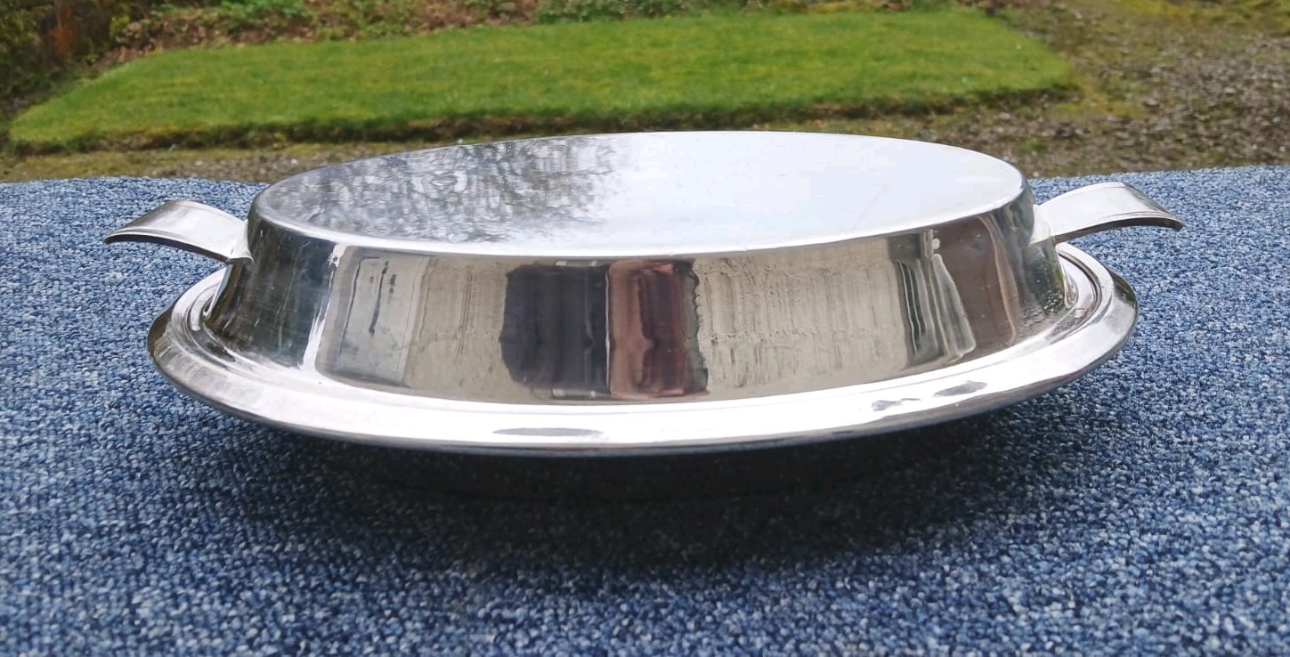 Art Deco Silverplated EPNS Oval Lidded Tureen / Entree Dish / Serving Dish