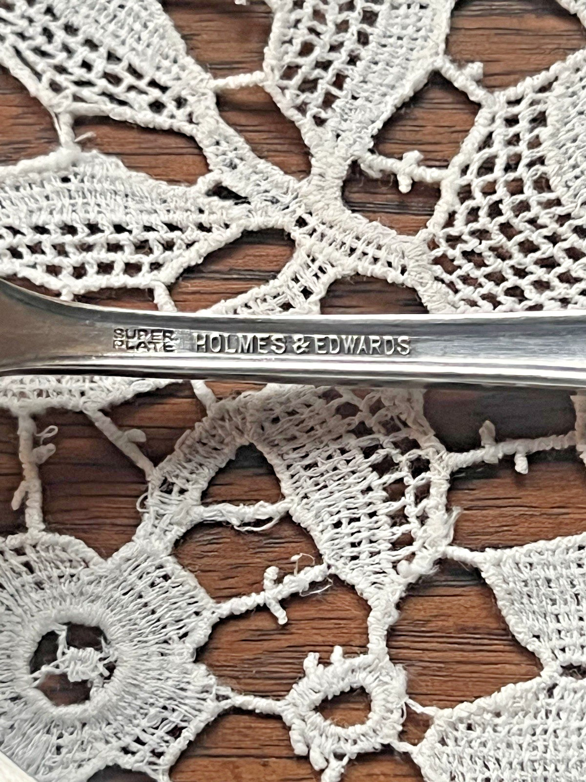 Serving Set Holmes Edwards Hostess 1919 Silverplate Cake Fork Pierced Spoon VTG