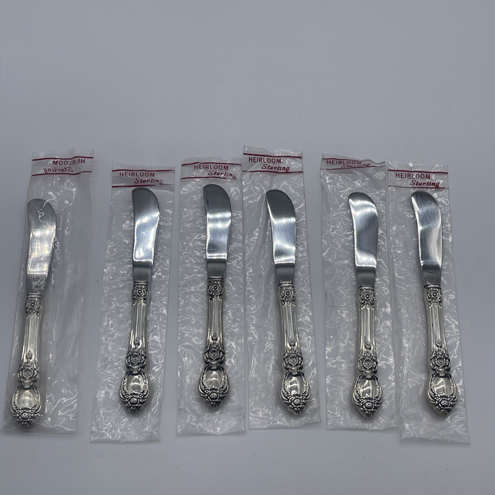 6 Piece HEIRLOOM ONEIDA Stanton Hall STERLING SILVER HANDLE BUTTER KNIFE
