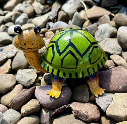 NEW PRIMITIVE TURTLE FIGURE DIXIE RECYCLED METAL 3.25″Hx6″Wx4.5″D RUSTIC