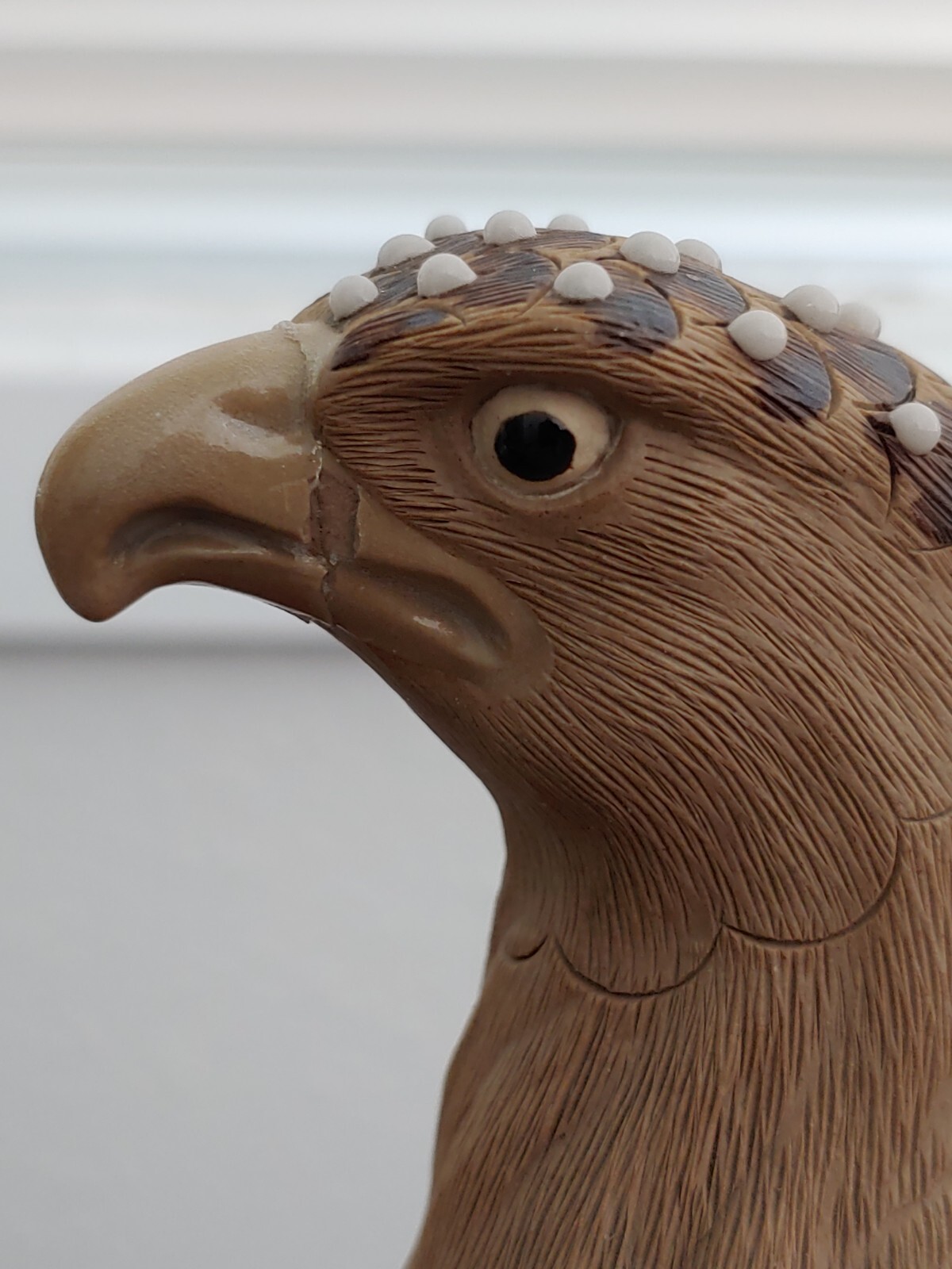 紫砂珍珠釉雕塑雄鹰 Vintage Chinese Yixing Purple Clay Zisha Sculpture Eagle Glazed Statue