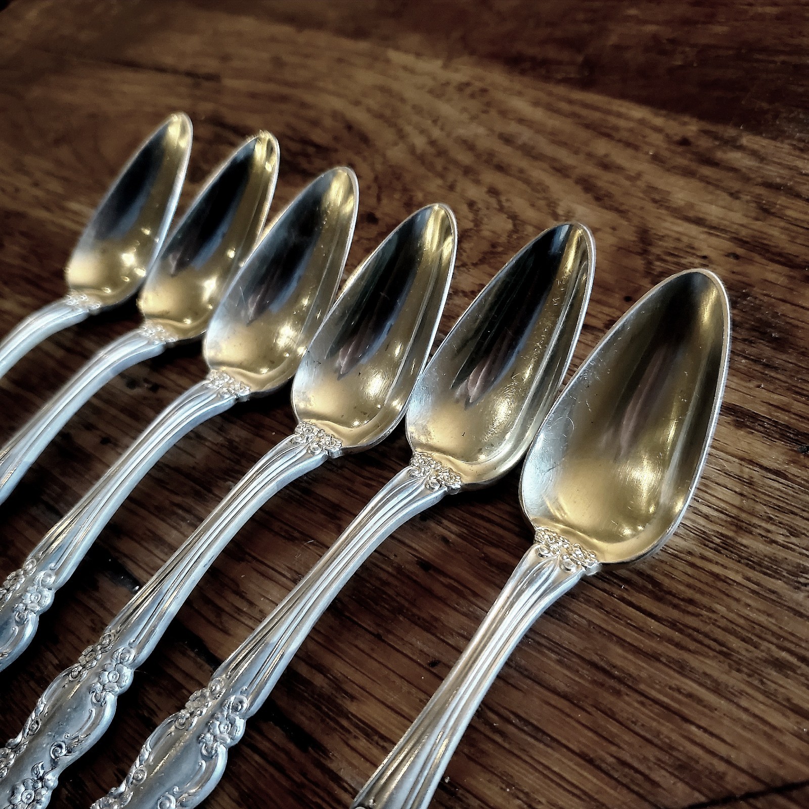 1908 ANTIQUE Rogers Eagle Star Silverplate 6 COFFEE spoons · IN BOX