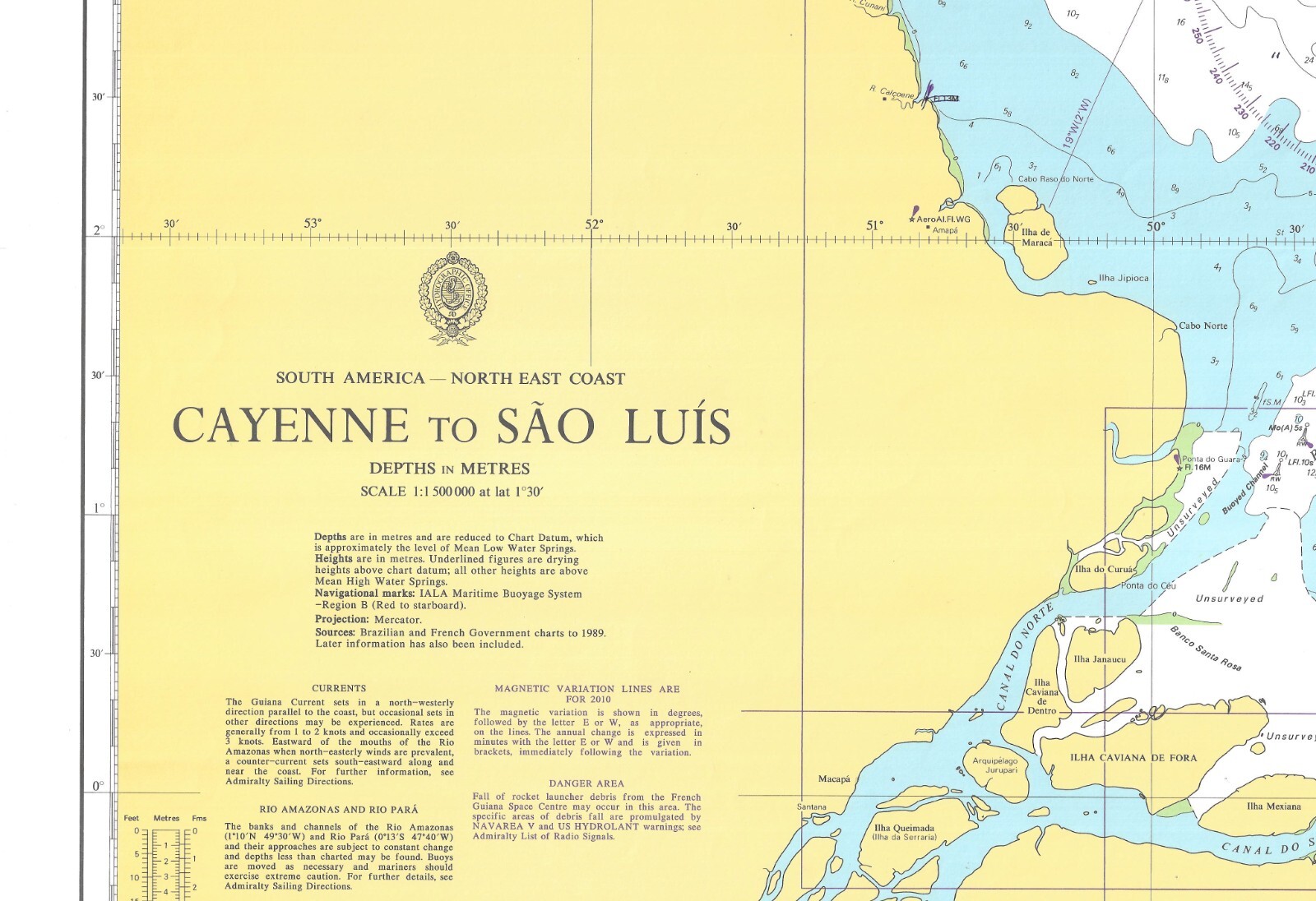 Admiralty 520 South America North East Coast Cayenne To Sao Luis Map Chart Wall