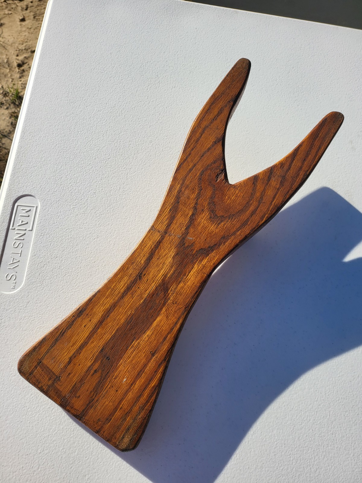 Primitive Antique Rustic Oak Hand Made Boot Jack 1880- 1930 A Piece of History