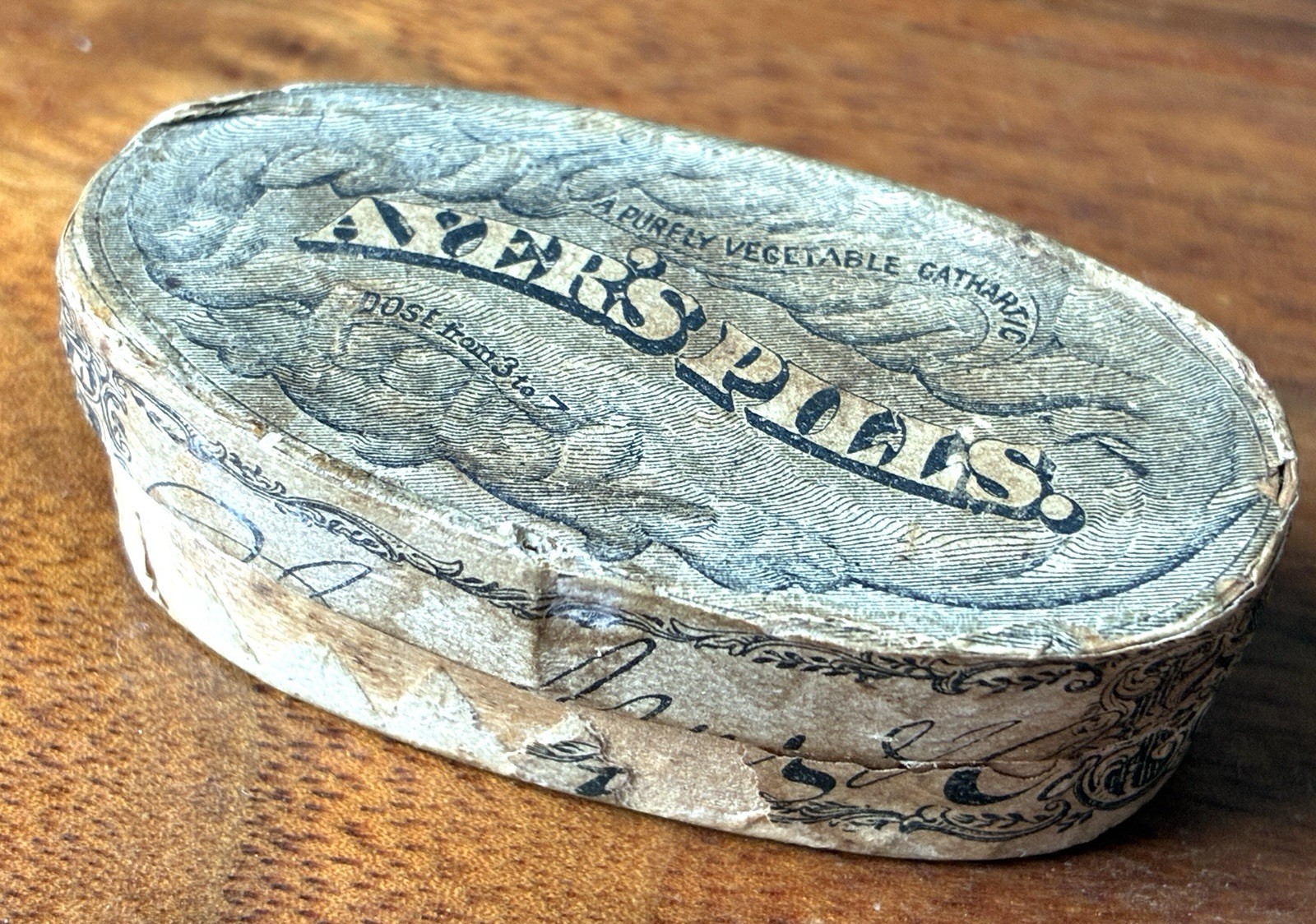 1880 Original Ayers Pills Pillbox