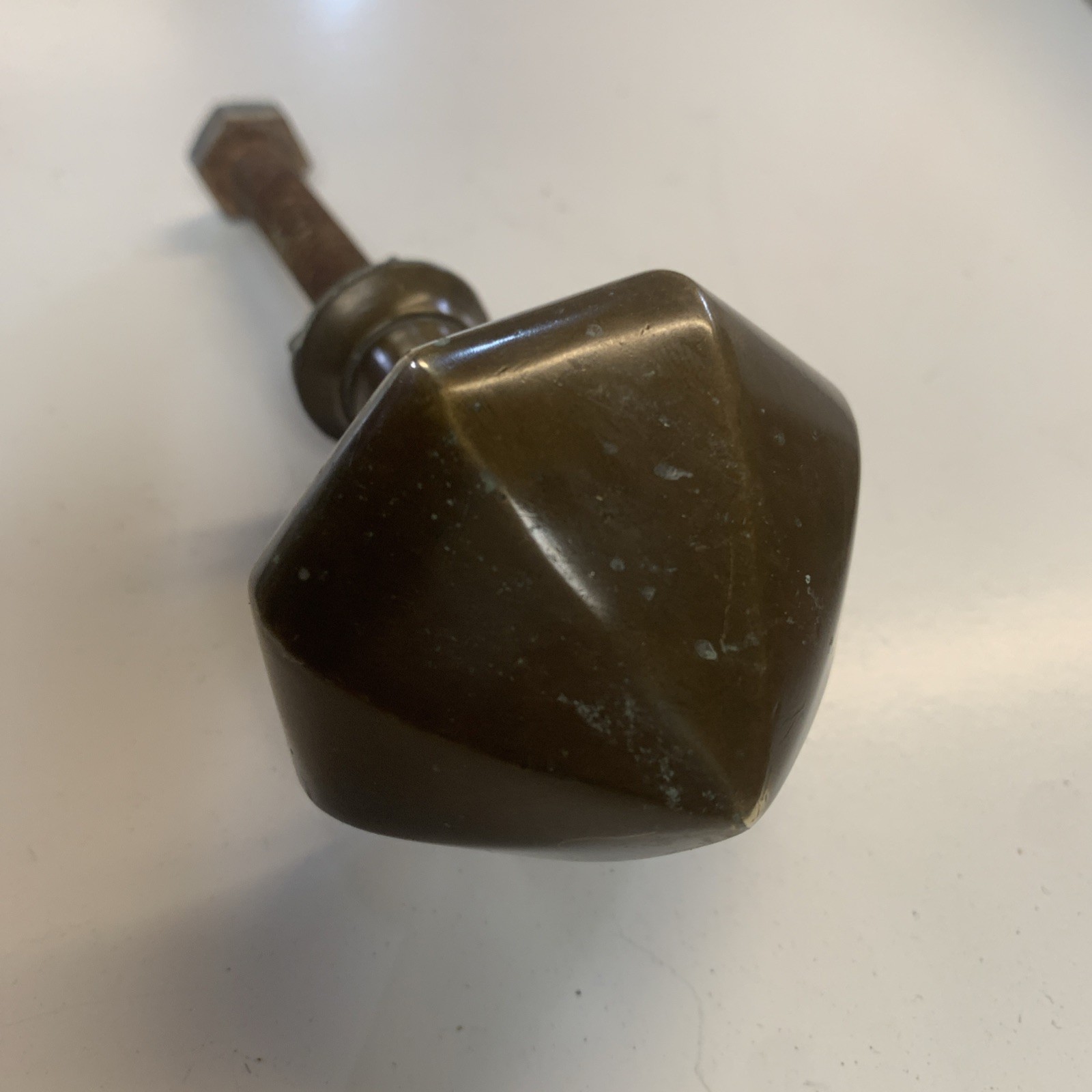 Reclaimed Georgian style brass octagonal door pull (9)