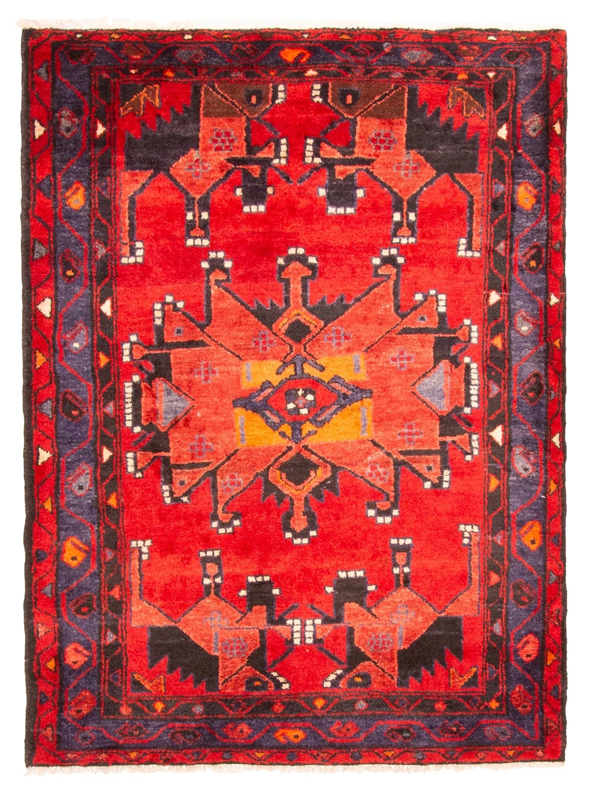 Traditional Vintage Hand-Knotted Area Rug 3’7″ x 4’10” Oriental Wool Carpet