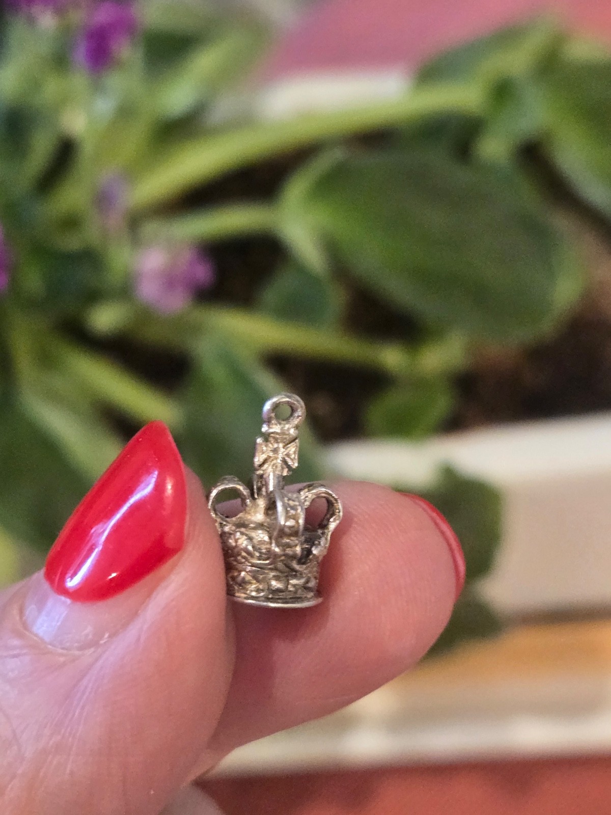 Royal Crown 3D Sterling Silver 925 Vintage Bracelet Charm