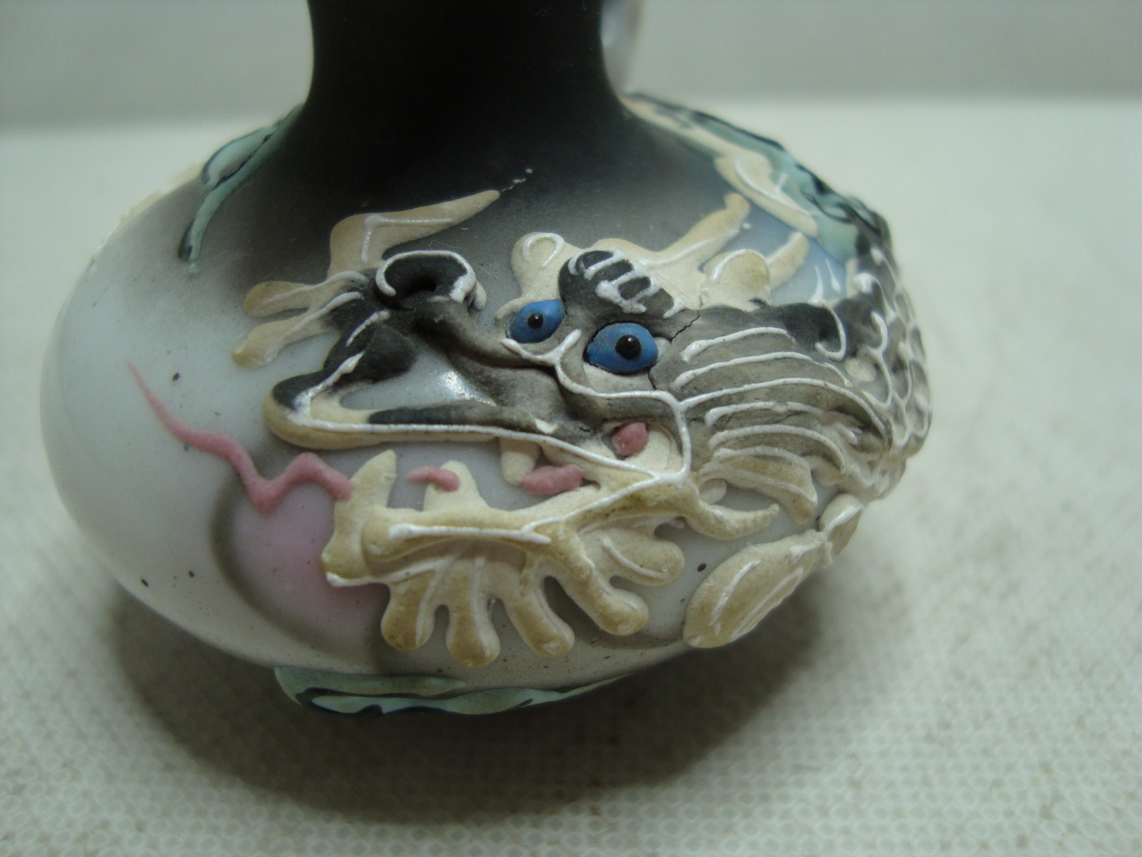 Vintage Black & Gray Japan DRAGONWARE Porcelain MINI PITCHER.